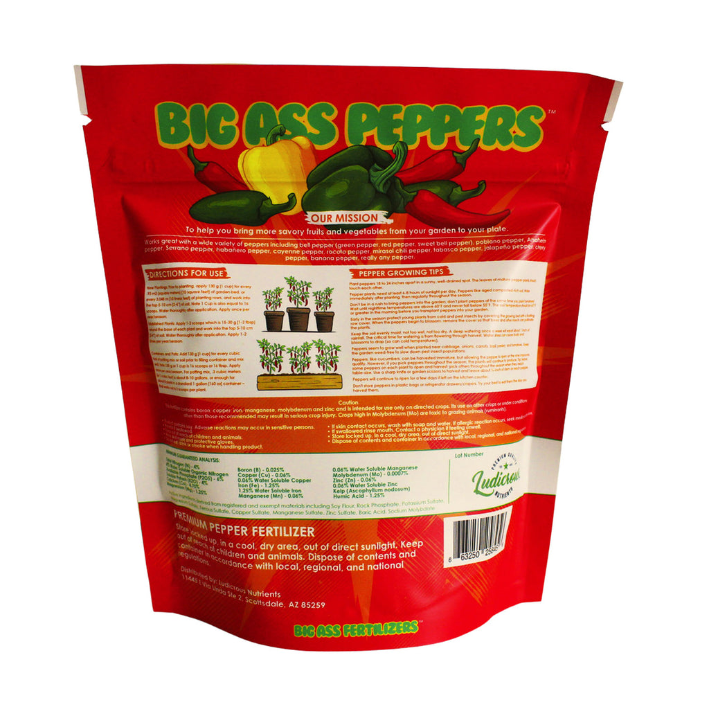 Big Ass Peppers Premium Pepper Fertilizer Pepper Plant Fertilizer and Nutrients for Indoor or Outdoor Works on All Peppers, Plants (13.5 oz)