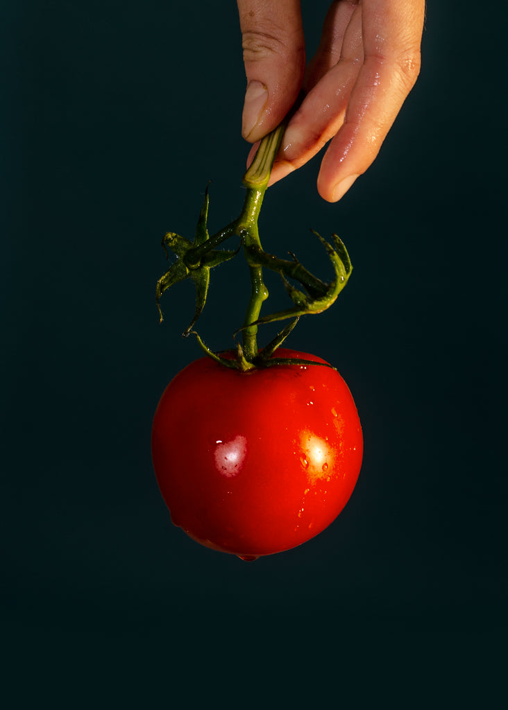 big tomato on vine