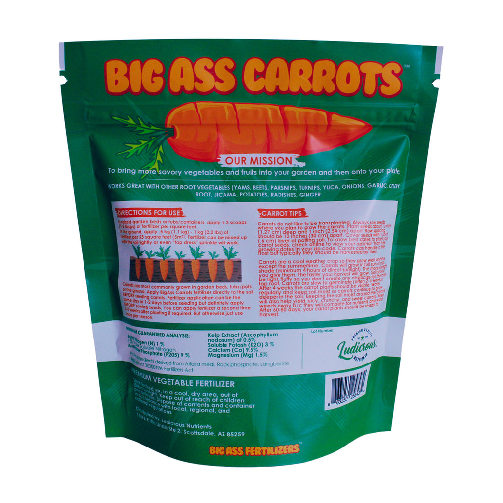 Big Ass Carrots Premium Carrot and Root Vegetable Fertilizer and Carrot Nutrients Indoor or Outdoor